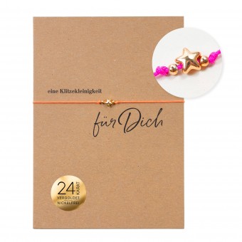 Bow & Hummingbird Armband auf Karte - Stern - Eine Klitzekleinigkeit für Dich