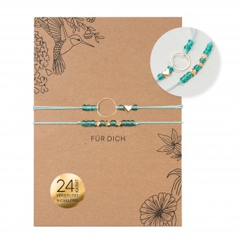 Bow & Hummingbird Armband auf Karte - Ring, Herz, Blümchen - Für Dich