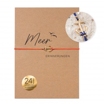 Bow & Hummingbird Armband auf Karte - Anker - Meer-Erinnerungen