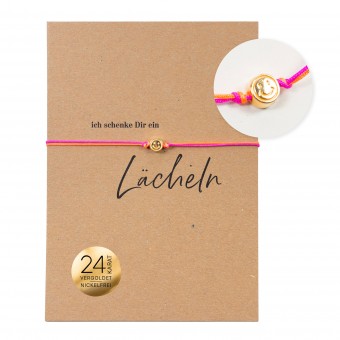 Bow & Hummingbird Armband auf Karte - Smiley - Ich schenke dir ein Lächeln