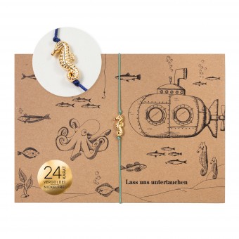 Bow & Hummingbird Armband auf Karte - Seepferdchen - Untertauchen