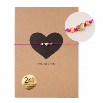 Bow & Hummingbird Armband auf Karte - Herz - von Herzen
