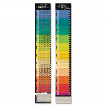 Schwangerschaftskalender mit Mini-Tagebuch | Variante „Regenbogen“ | 280 Tage | beidseitig bedruckt