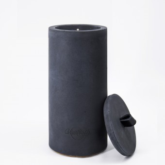 Nachfüllbares Beton-Indoor-Feuer “DARK XL” – mit Betondeckel - Ideal Wachsreste verbrauchen