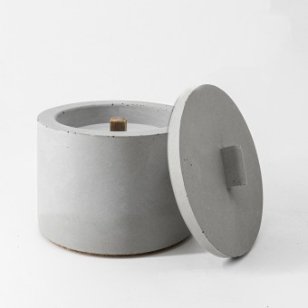 Nachfüllbares Beton-Outdoor-Feuer “LIGHT S“ – mit Betondeckel - Ideal Wachsreste verbrauchen