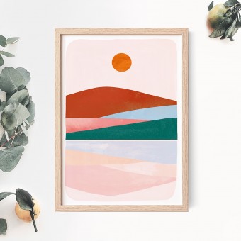 Paperlandscape | Kunstdruck "Bunte Berglandschaft" | Art Print | verschiedene Größen
