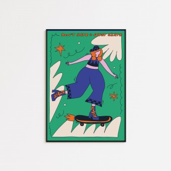 Girls in Motion Skate Girl Poster A4