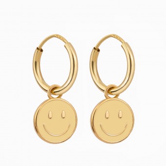 Smiley Creolen Ohrringe aus Gold Vermeil | Paeoni Colors