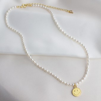 Smiley Pearl Necklace | Halskette aus Süßwasserperlen | Paeoni Colors