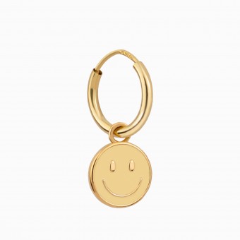 Kreole mit Smiley | Ohrring aus Gold Vermeil | Paeoni Colors