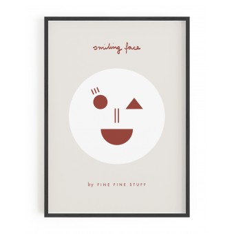 FINE FINE STUFF - Poster - Smiling Face - Terracotta - 30x40