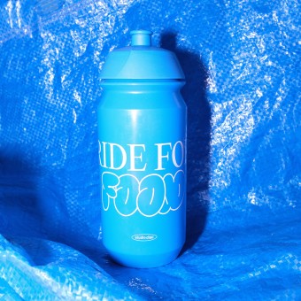 "Ride for food" Bidon, 500 ml Trinkflasche blau – studio ciao