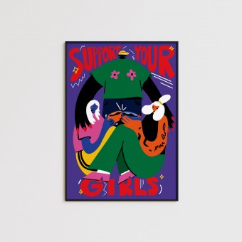 Girls in Motion Support your Girls A2 Poster