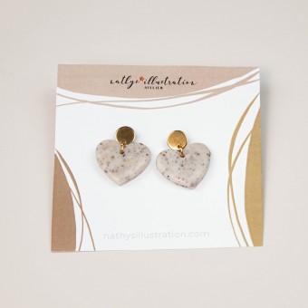 nathys_illustration - Ohrringe "white stone heard" 1,5cm