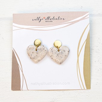 nathys_illustration - Ohrringe "white stone heard" 1,5cm