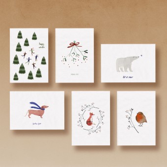 tucán y limón – Kartenset Weihnachten Winter | 6 Postkarten