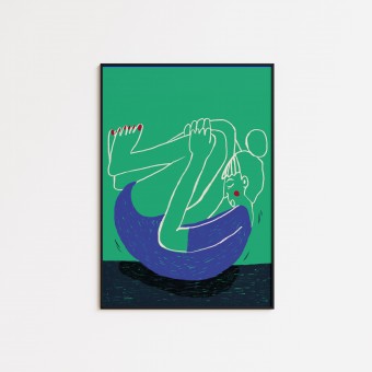 Girls in Motion Yoga Poster A4