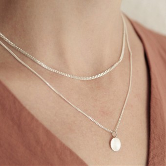 Zweireihige Kette mit Anhänger - Sterlingsilber - SchmuckvonVreni