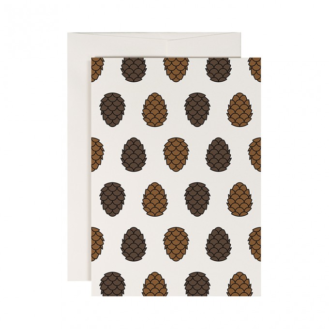 redfries pine cone – 4 Stück Weihnachtskarten