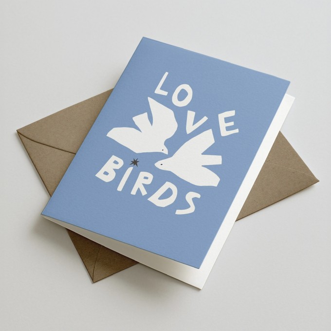 Love Birds Klappkarte mit Umschlag - ANOULI.STUDIO