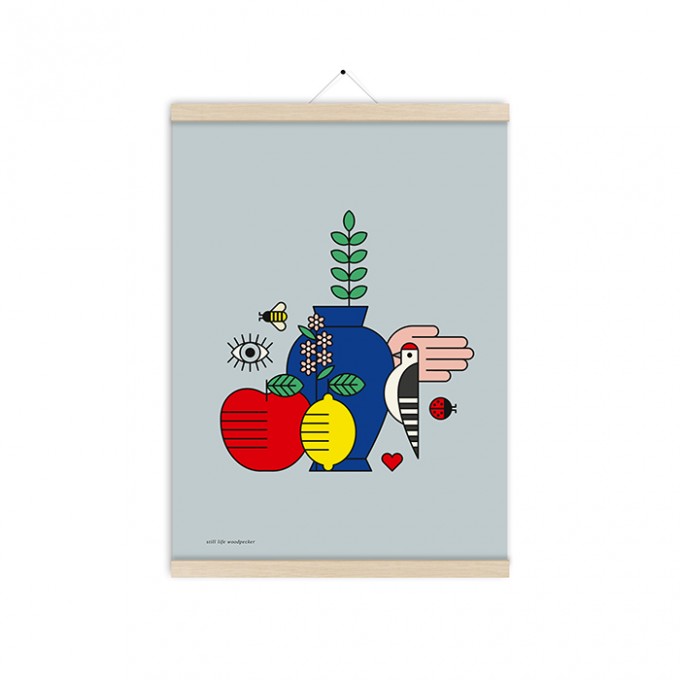 redfries still life woodpecker a3 – Kunstdruck DIN A3