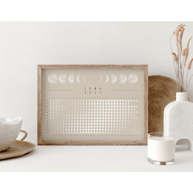 Mondkalender 2027 Poster Beige // ShellyCreates