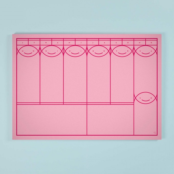 Wochenplaner (No. 24) / Grafischer Wochenplaner A4 – Pink / frau rippe
