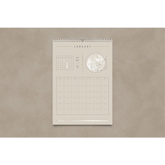Mondkalender 2027 Beige // ShellyCreates