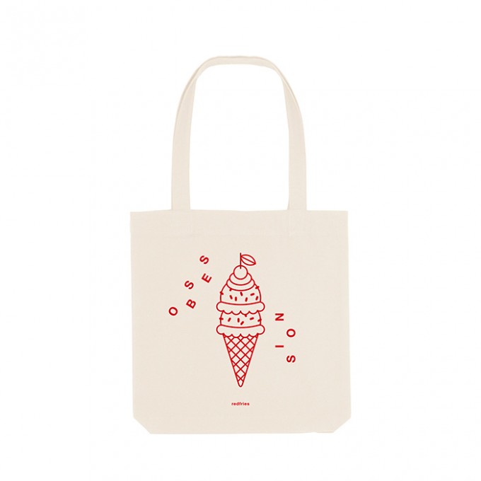redfries tote bag icecream – Recycelte Baumwolltasche