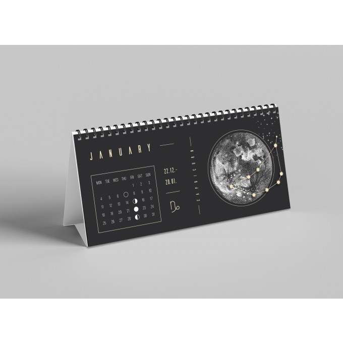 Mondkalender 2027 Tischkalender Schwarz // ShellyCreates