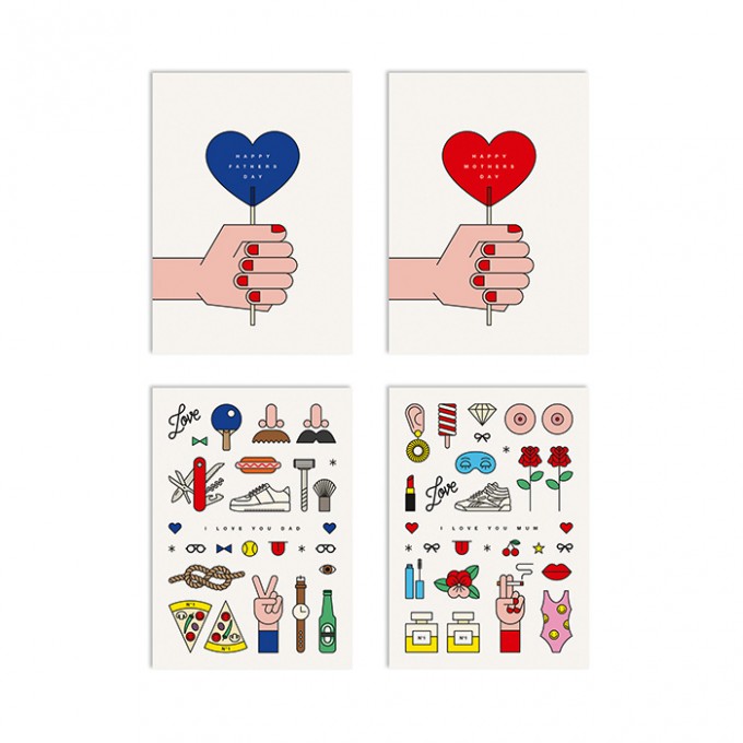 redfries set good parents – 4 Klappkarten DIN A6
