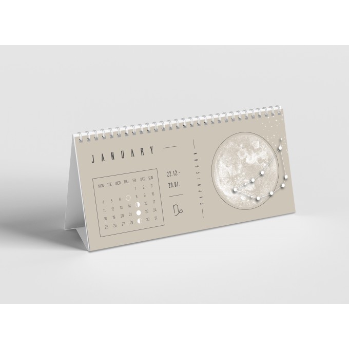Mondkalender 2027 Tischkalender Beige // ShellyCreates