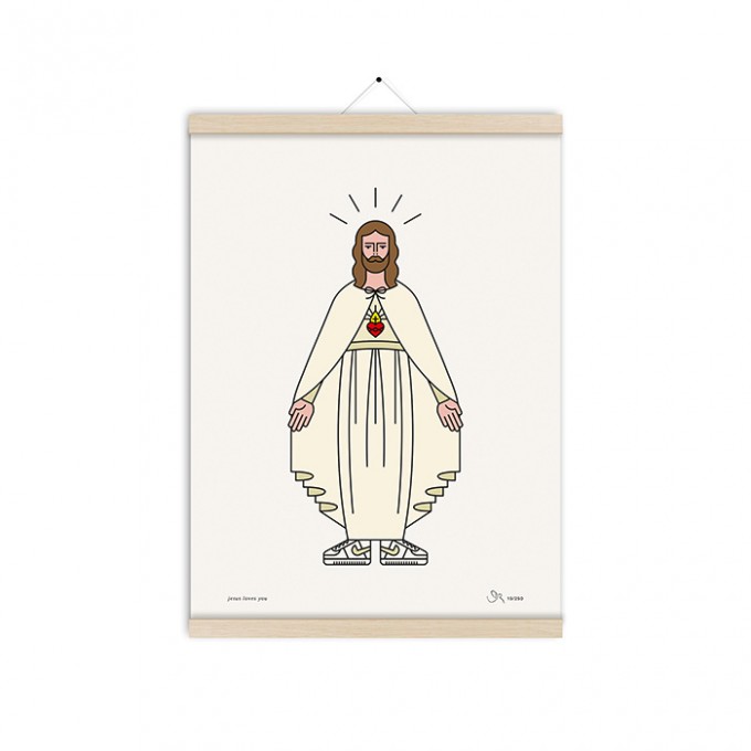 redfries jesus loves you – Kunstdruck DIN A3