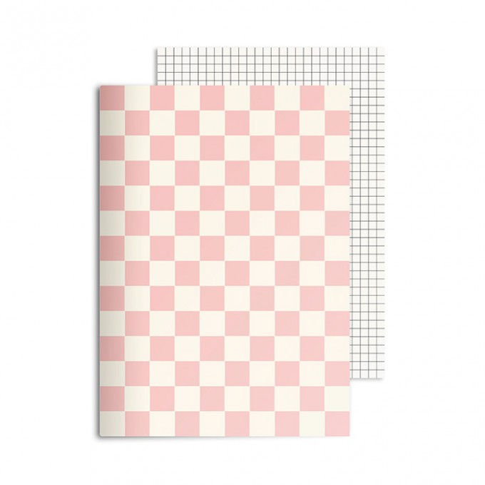 redfries checkered rose – 2 Stück Notizhefte DIN A5
