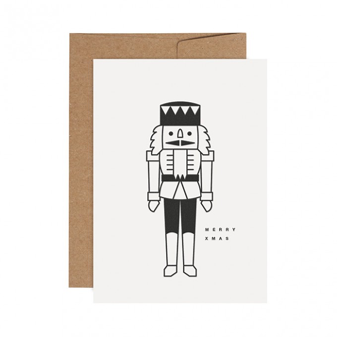 redfries black nutcracker – 4 Stück Letterpress-Weihnachtskarten