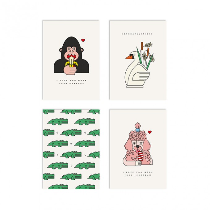 redfries set new york zoo – 4 Klappkarten DIN A6