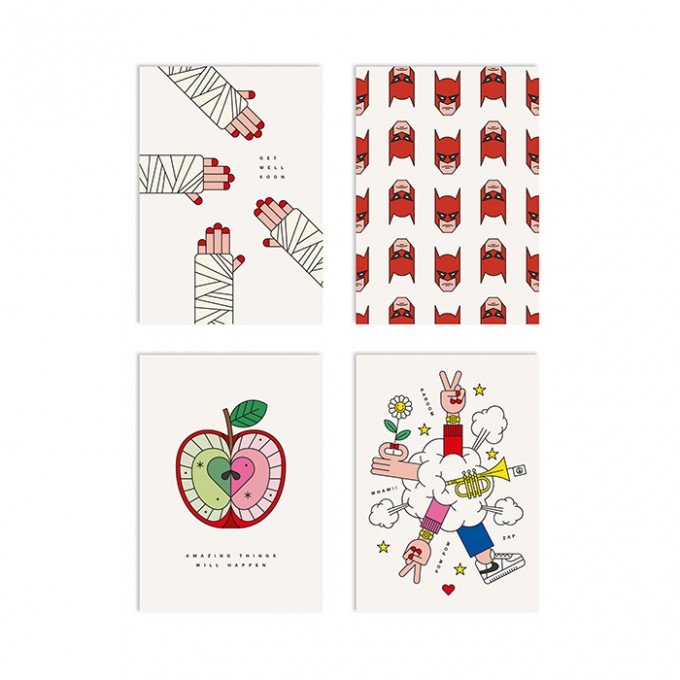 redfries set superforce – 4 Klappkarten DIN A6