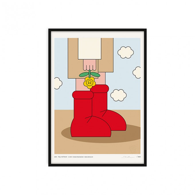 redfries big red boots – Kunstdruck DIN A3