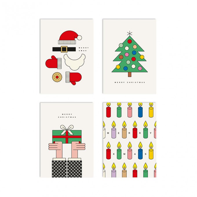 redfries set xmas5 – 4 Klappkarten DIN A6
