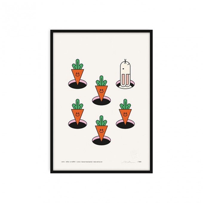 redfries whac a rabbit – Kunstdruck DIN A3