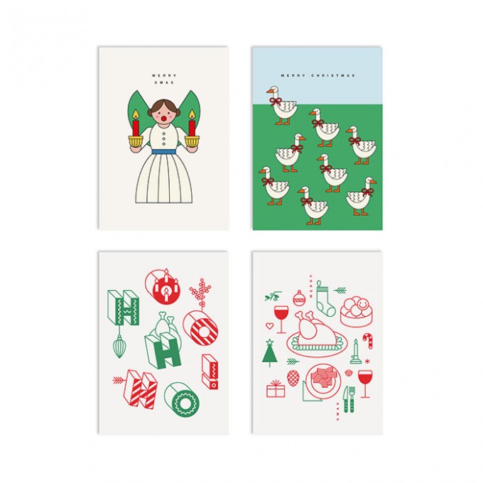 redfries set xmas7 – 4 Klappkarten DIN A6