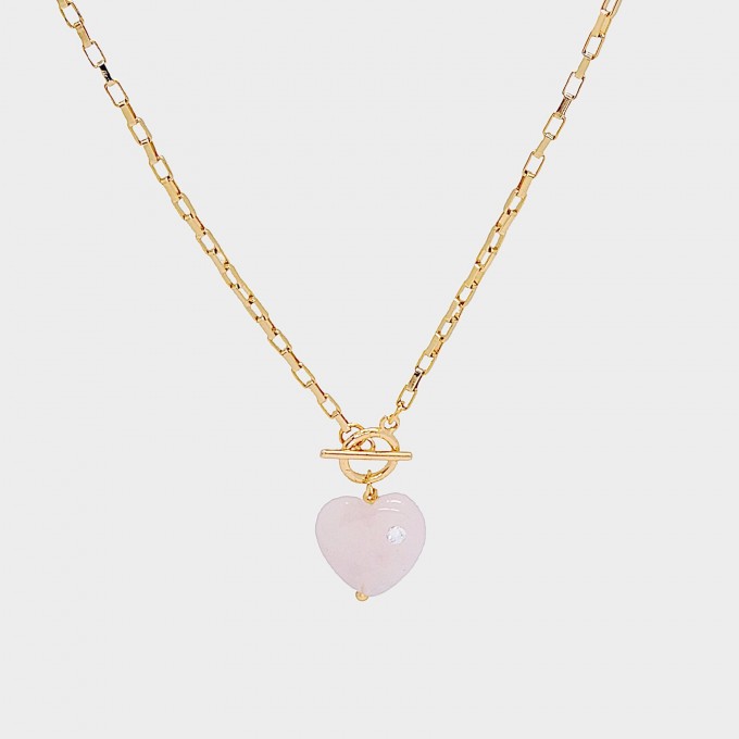 Valerie Chic - Rosenquarz Herz Vintage Kette