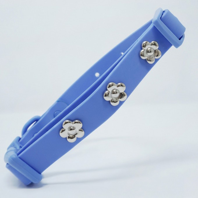Blume Silber Hundehalsband Anhänger - PawPopz