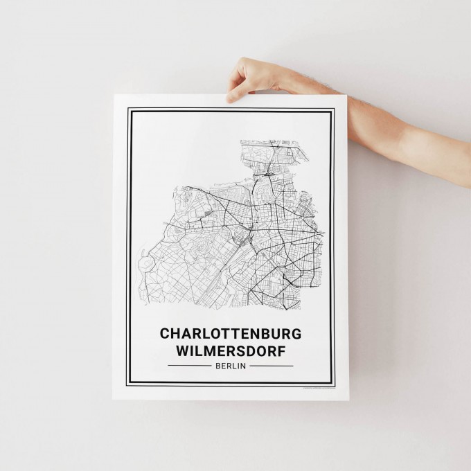 BERLIN Charlottenburg Wilmersdorf Poster Stadtplan von Skanemarie