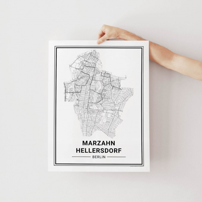 BERLIN Marzahn Hellersdorf Poster Stadtplan von Skanemarie