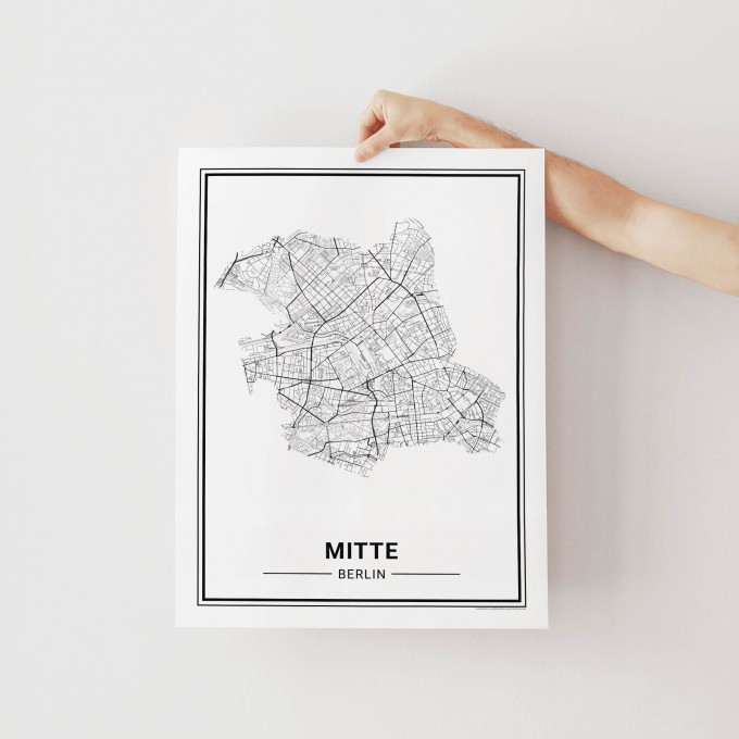 BERLIN Mitte Poster Stadtplan von Skanemarie