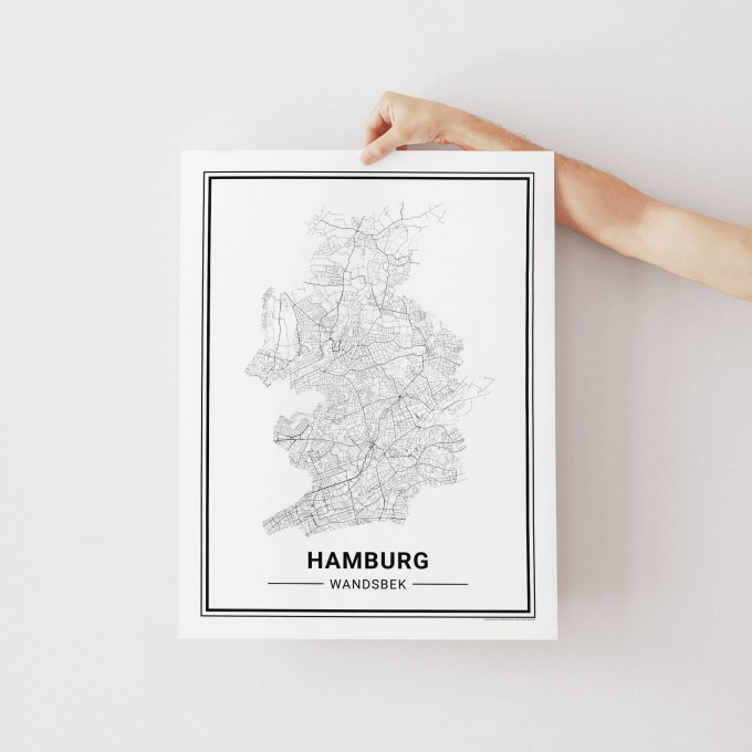 HAMBURG Wandsbek Poster Stadtplan von Skanemarie