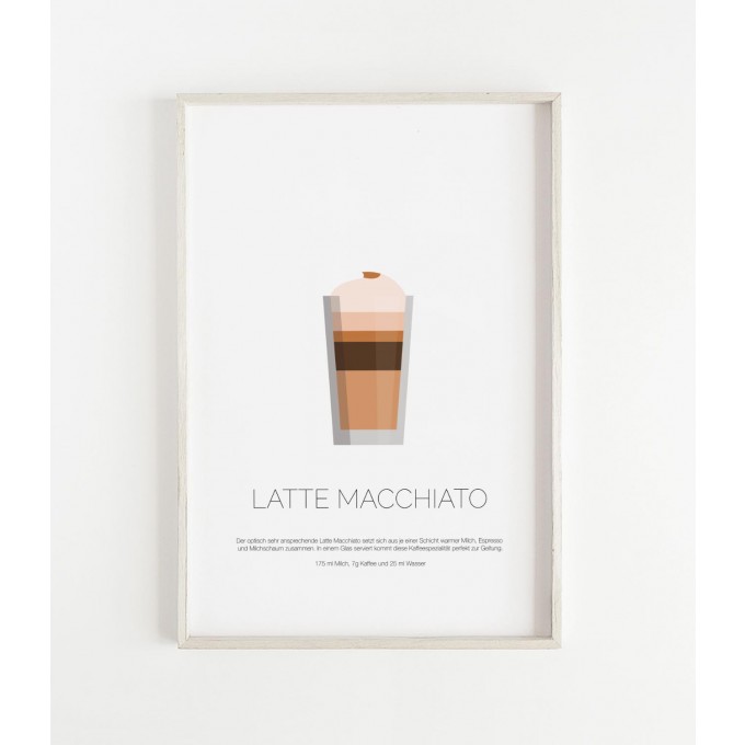 LATTE MACCHIATO als hochwertiges Poster im skandinavischen Stil von Skanemarie