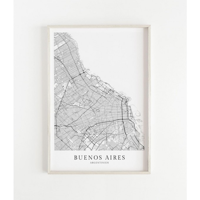 Karte BUENOS AIRES als Print von Skanemarie