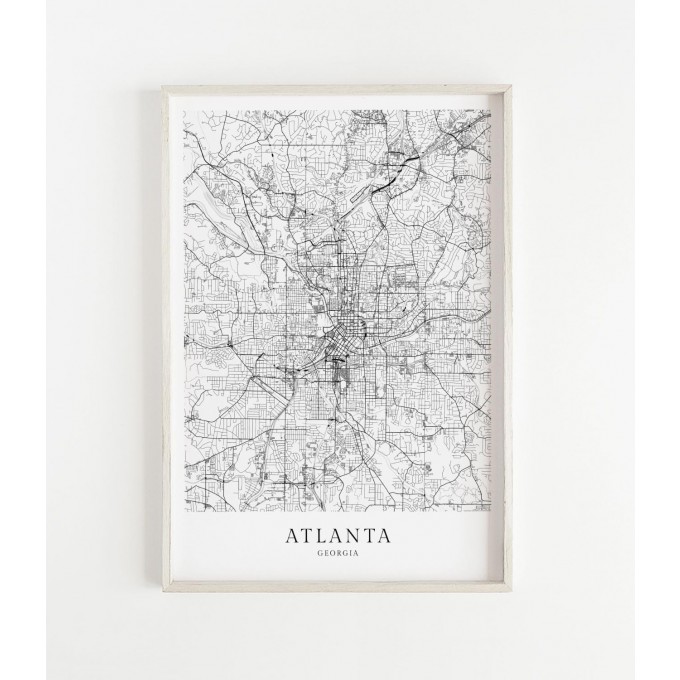 Karte ATLANTA als Poster im skandinavischen Stil von Skanemarie 
